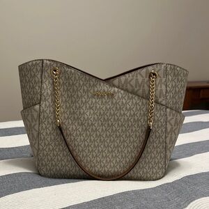 Michael Kors Gray Monogram Tote Bag